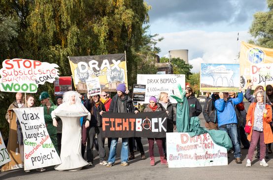 Protest against biomass power station