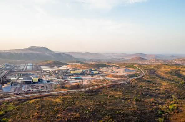 Aerial view of the Tenke Fungurume Mine and the “30k” processing plant, where cobalt is extracted