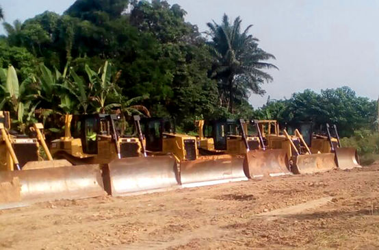Bulldozers at the site of the "superhighway"