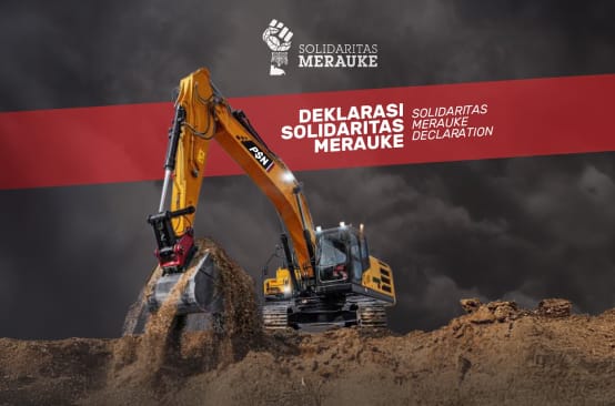 Cover of the “Merauke Declaration of Solidarity” with excavator