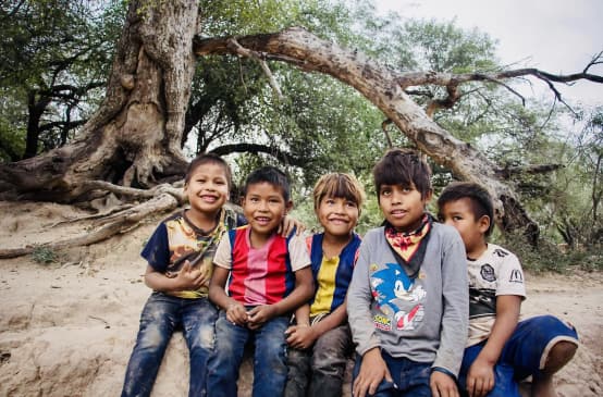 Kids under a tree