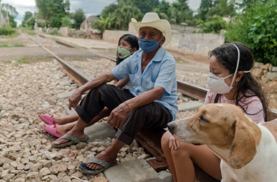 People impacted by the new route of the Tren Maya, on the existing tracks