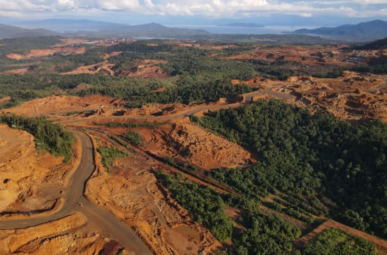 Aerial view of PT Vale Indonesia nickel mine
