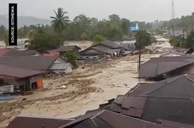 Flooding in a village, November 2025