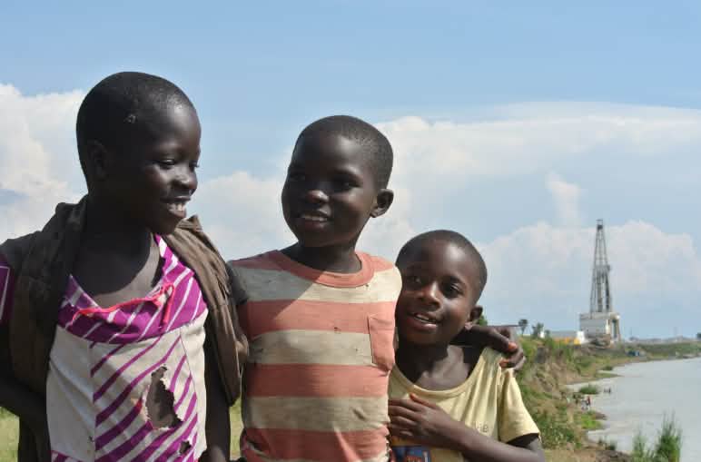 Children at Lake Albert, DRC