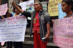 Protest against mining in Ecuador, in front of the Environmental Ministry of Environment