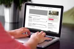 Computer screen with a generic website showing the integrated petition widget