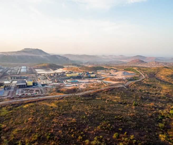 Aerial view of the Tenke Fungurume Mine and the “30k” processing plant, where cobalt is extracted