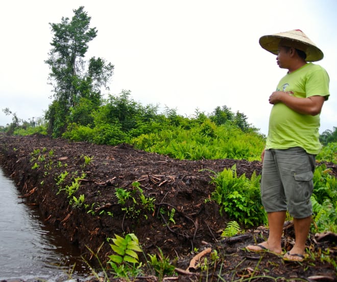 Matek Geram standing near a drainage ditch