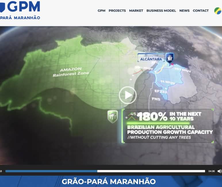 Screenshot from the video presentation of the Grão-Pará Maranhão project on the DB website, minute 1.53 am source: https://db-eco.com/de/brasiliens-multimodale-logistiklosung-fur-nachhaltige-versorgungsketten/ Screenshot from a project video by the operating company