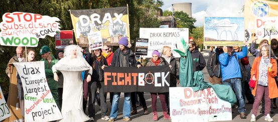 Protest against biomass power station