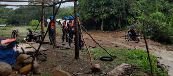 A barricade established to stop the advance of nickel mining after having been dismantled