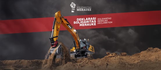 Cover of the “Merauke Declaration of Solidarity” with excavator