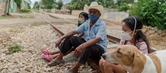 People impacted by the new route of the Tren Maya, on the existing tracks