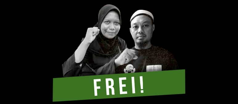 Black and white image of Haslilin und Andi Firmansyah