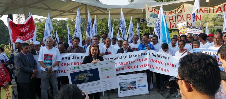 On July 11, 2019, around 400 people attended Penang Tolak Tambak's protest and signature delivery at the Malaysian Parliament March to Malaysia's Parliament House to protest the Penang government’s proposed Penang South Reclamation (PSR) project