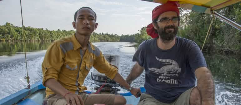 Mother Nature co-founders Sun Mala and Alejandro Gonzalez Davidson on Areng River (photo: Rod Harbinson)