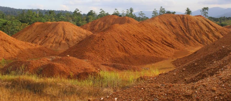Nickel mine in Morowali Nature Reserve on Sulawesi