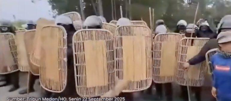 Attackers behind shields