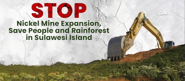 Montage: excavator, mine, destroyed forest