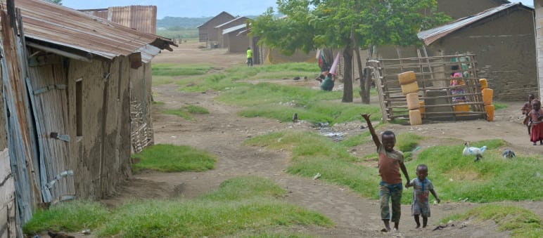 Children in the fishing village of Vishumbi, Virunga National Park, Democratic Republic of the Congo