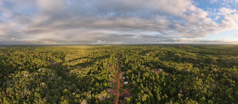 The village of Wambon in Boven Digoel district, Papua province, Indonesia