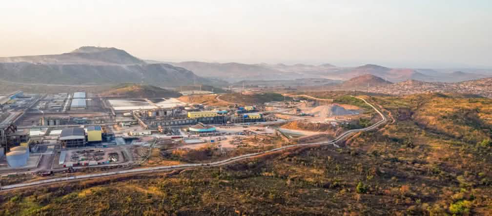 Aerial view of the Tenke Fungurume Mine and the “30k” processing plant, where cobalt is extracted