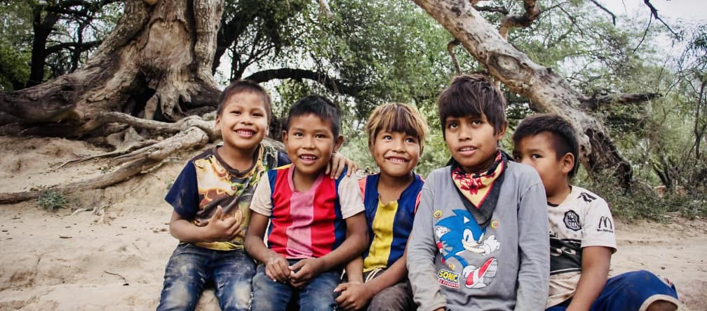 Kids under a tree