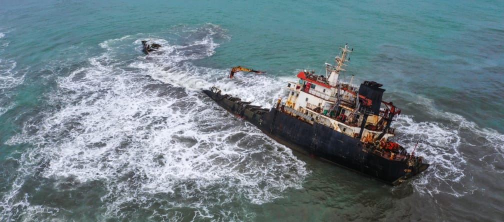 Wreck of the tanker MT AASHI