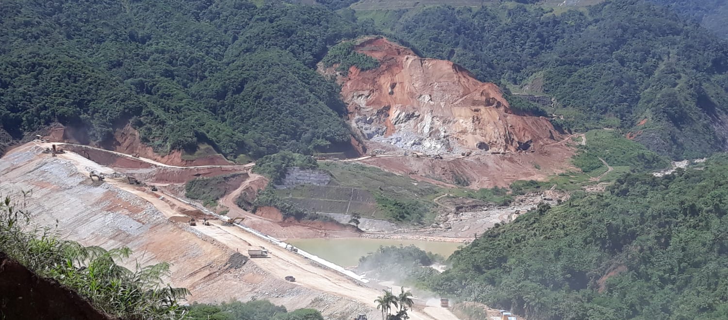 Open-pit mine in the rainforest of Ecuador