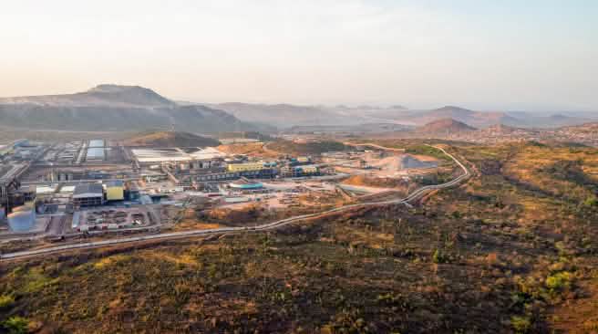 Aerial view of the Tenke Fungurume Mine and the “30k” processing plant, where cobalt is extracted