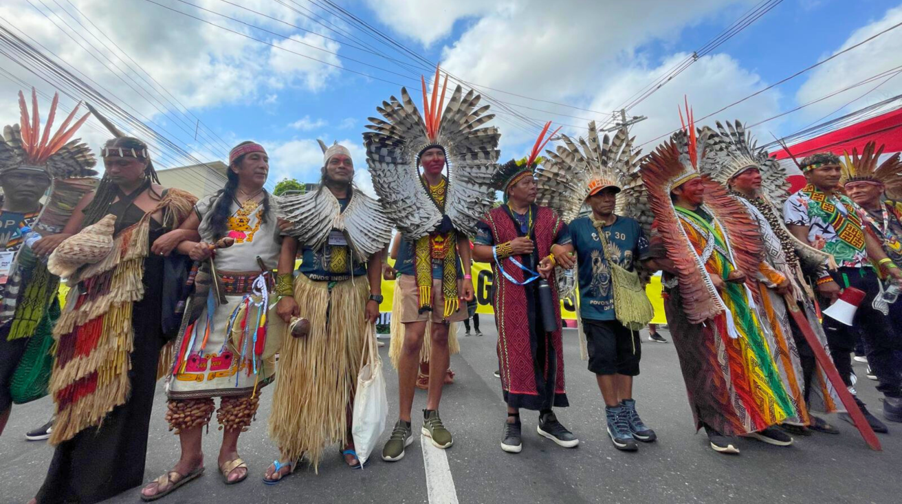 Indigenous people from Brazil protest on the streets