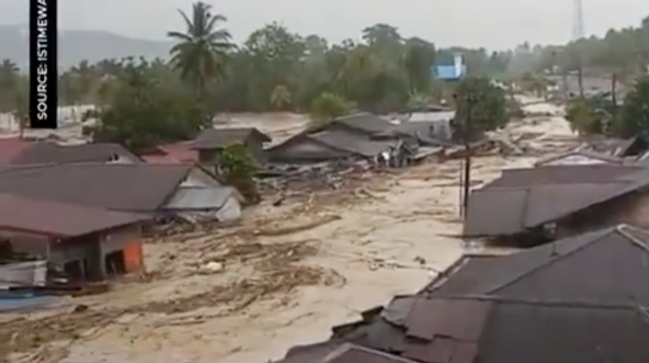 Flooding in a village, November 2025