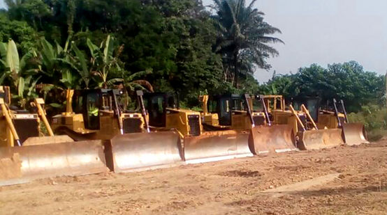 Bulldozers at the site of the "superhighway"