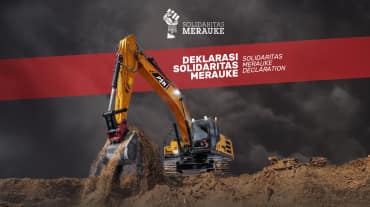Cover of the “Merauke Declaration of Solidarity” with excavator