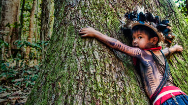 An indigenous Paiter Surui boy, Brazil