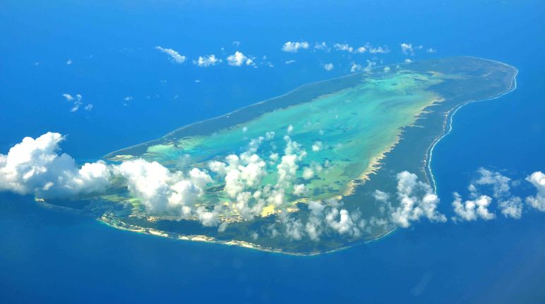 Aerial image of Aldabra Atoll