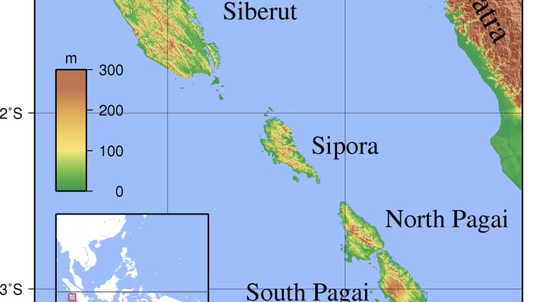 Mentawai Islands off the west coast of Sumatra