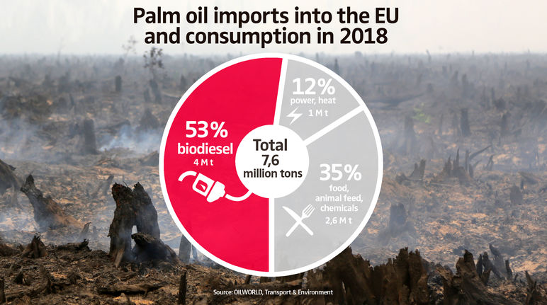 Palm oil imports into the EU and consumption in 2018