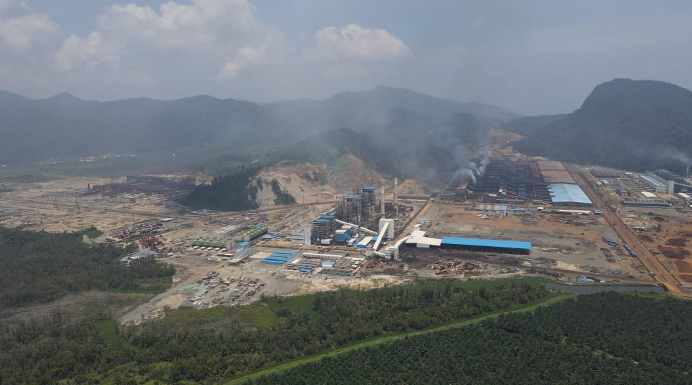 Aerial view of Indonesia Morowali Industrial Park (IMIP), Central Sulawesi, Indonesia