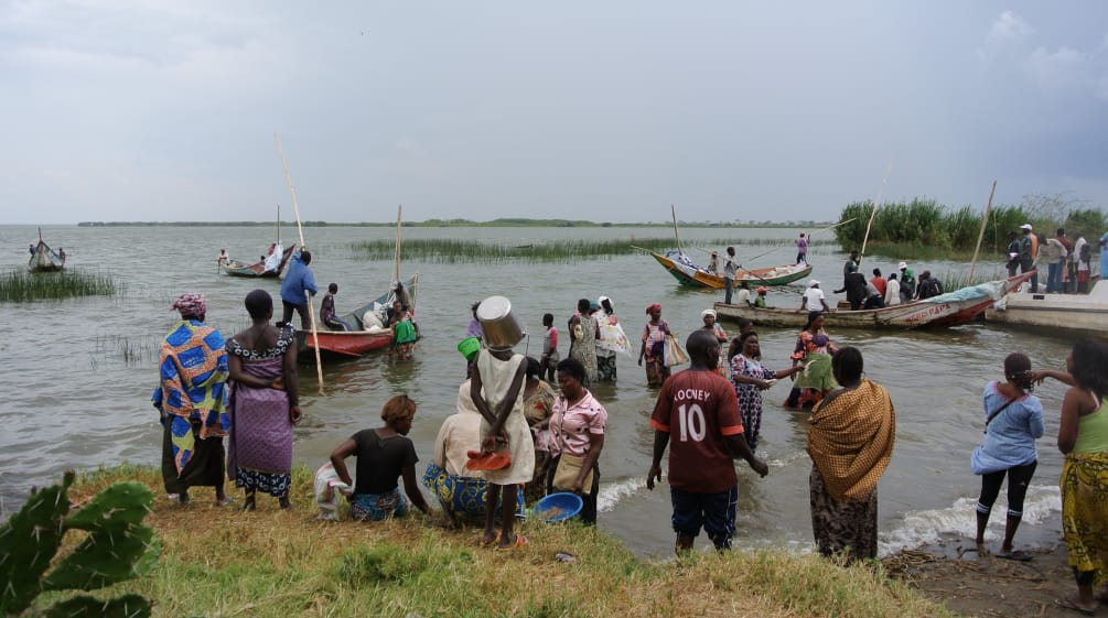 Fishing families of Vitshumbi village on Lake Edward, Virunga National Park, Democratic Republic of the Congo