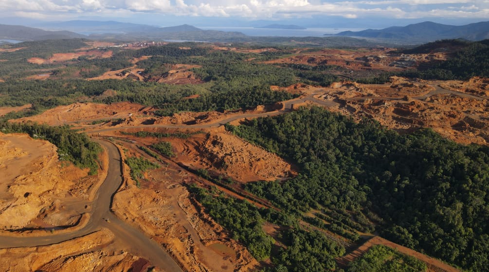 Aerial view of PT Vale Indonesia nickel mine