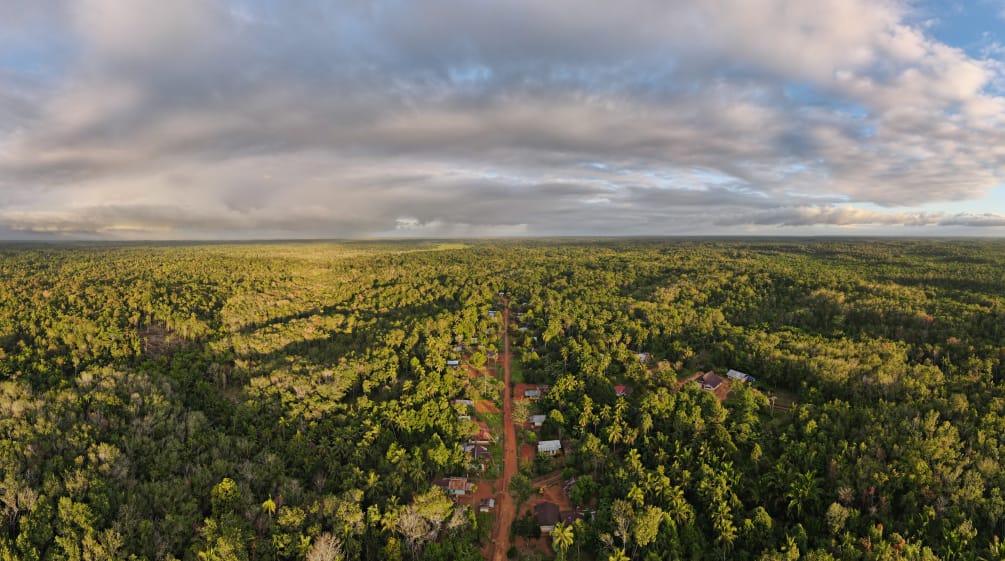 The village of Wambon in Boven Digoel district, Papua province, Indonesia