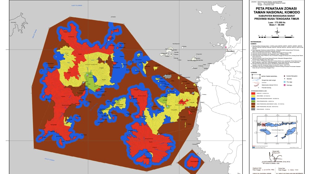 Komodo National Park zoning map