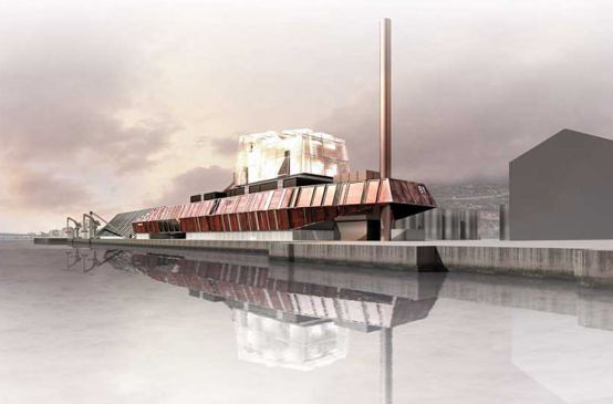 Biomass power station on the waterfront