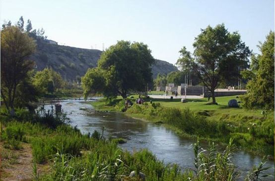The fertile Huasco valley: a river flowing through green landscape