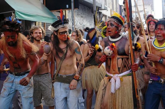 Indigenous people demonstrate against Belo Monte