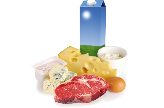 Milk, chesse, meat