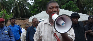 Protest against oil palm plantation