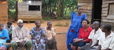 Villagers at a community teaching session